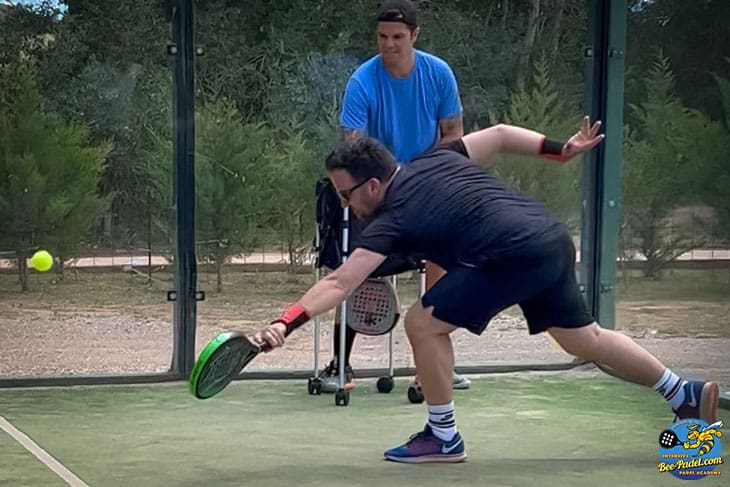 Training off-the-wall with Sergi Rodriguez Padel Experience Oller del Mas Resort for Mimon Business Retreats at the Padel Clinic, Academy, Maresme, Catalunya, Barcelona, Spain