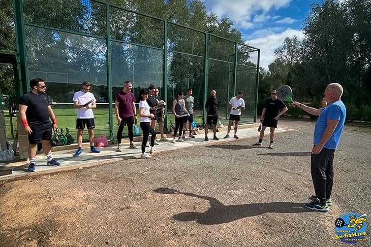 Group of participants of the Padel Experience Oller del Mas Resort for Mimon Business Retreats at the Padel Clinic, Academy, Maresme, Catalunya, Barcelona, Spain, Apache, Padelator, Shooter, Nike