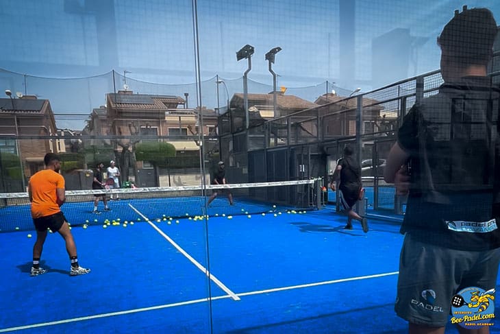 Padel match with two padel coaches, Sergi Rodriguez Fernandez and Jaume Pons coaching to players from Saudi Arabia during the Intensive Padel Clinic of eventbooking.top and bee-padel.com