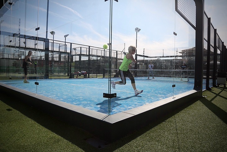 Belgian players practicing wall shots during a padel clinic at Masnou Padel Ocata near Barcelona, part of a world-class Eventbooking.top academy retreat