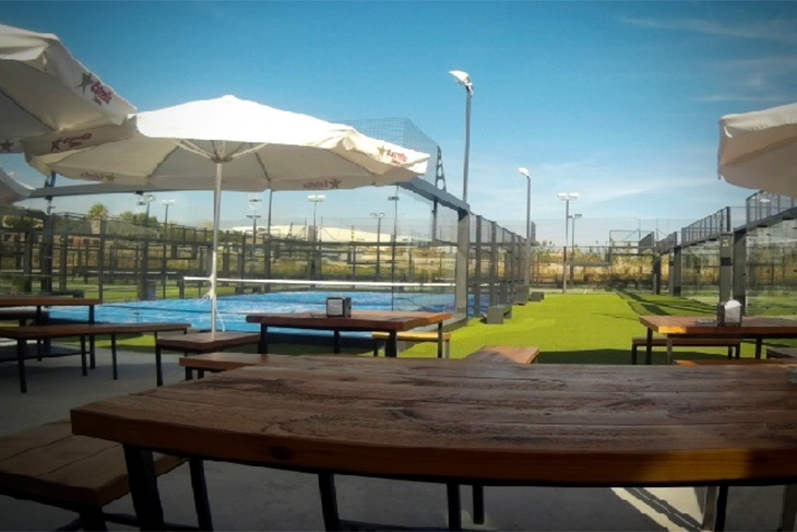 Terrace view of the Reverse Restaurant at Masnou Padel Ocata Club in Barcelona, Spain
