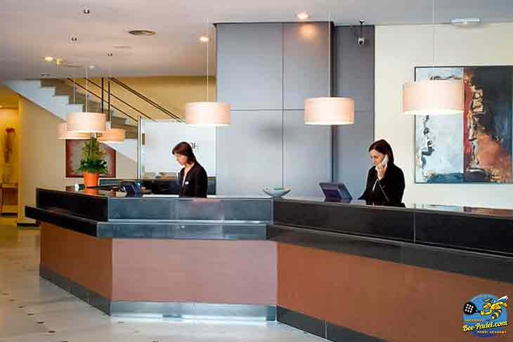 Basic reception area of URH Hotel Mataró, located near the vibrant city center known as Little Barcelona.